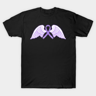 Purple Awareness Ribbon with Angel Wings 2 T-Shirt